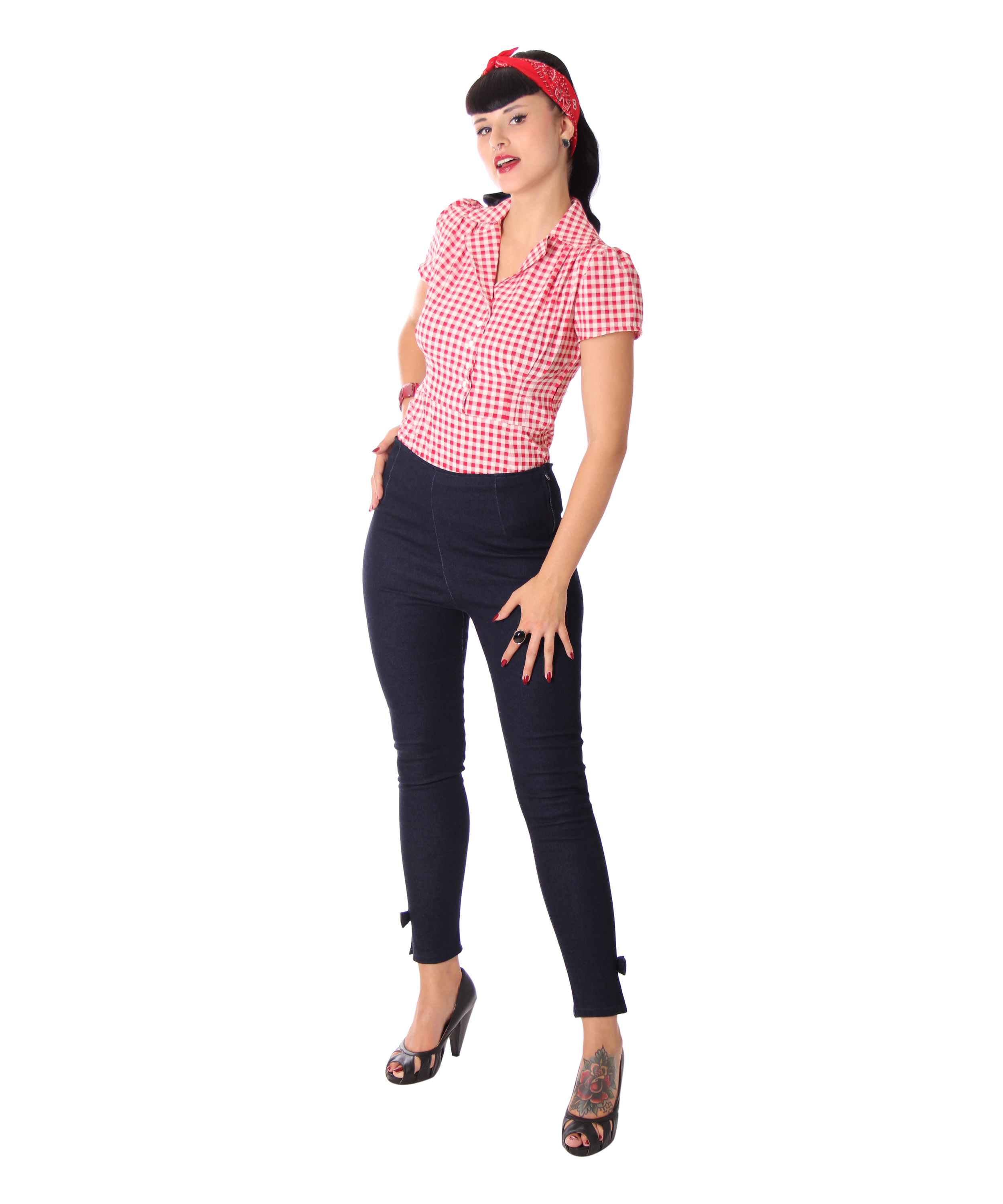 Alexia retro Pin Up Jeans Cigarette Pants High Waist skinny Pants by  SugarShock | Suicide Glam