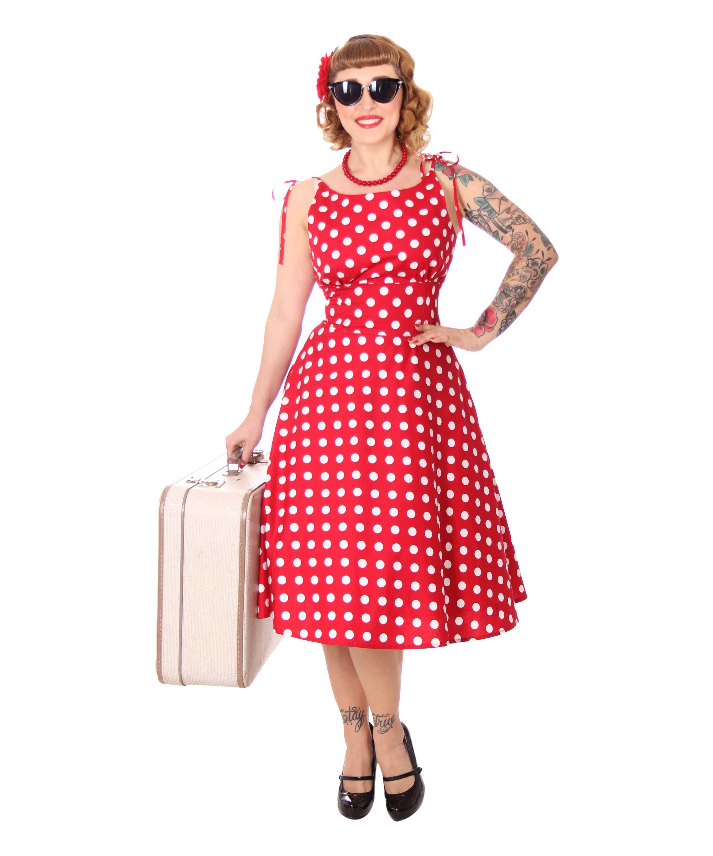  Auklamu Women's Vintage Polka Dot Dreses 1950s