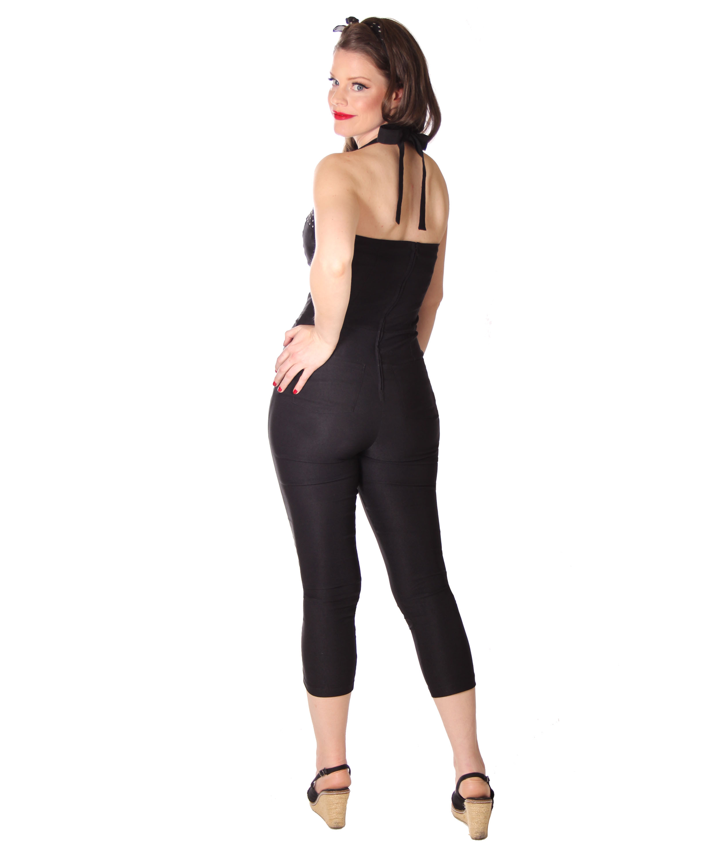 40s~50s カナダ製 コーデュロイオーバーオール 紺 vintage SugarShock Janara 50s retro Capri neckholder dungarees