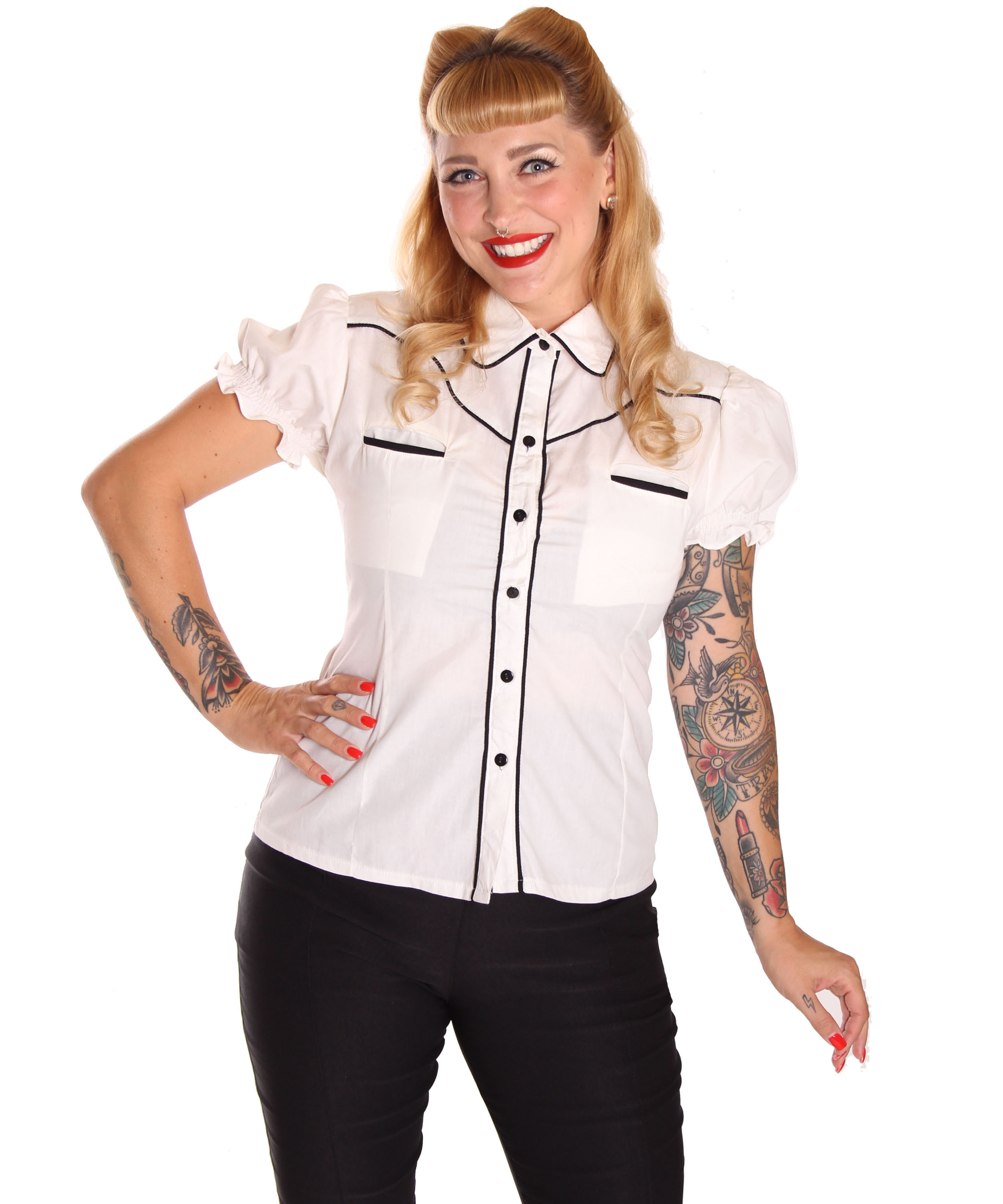 SugarShock Lorai 30s 40s Retro Marlene Suspender High Waist Braces Trousers  | Suicide Glam