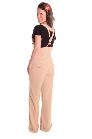 SIDE CUT OFF SUSPENDER PANTS ベージュ M Side Cut Off Suspender Pants
